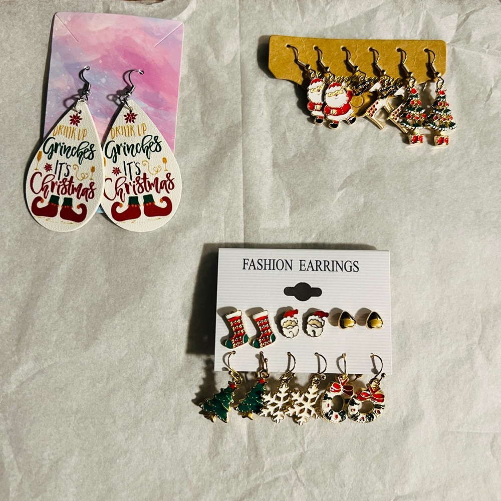 Festive Christmas Earrings Set
